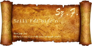 Szili Fábián névjegykártya